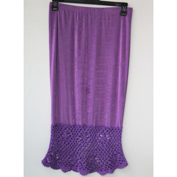 Delia's by Dolls Kill Shimmery Purple Crochet Mermaidcore Skirt L - Picture 1 of 5